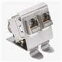 kwmobile 4X Module Keystone RJ45 Cat 6a - Modules de Brassage pour Branchement Câble RJ45 - Connecteur Blindé avec Support pour