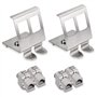 kwmobile 4X Module Keystone RJ45 Cat 6a - Modules de Brassage pour Branchement Câble RJ45 - Connecteur Blindé avec Support pour