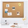 Navaris Tableau d'affichage liège magnétique - Tableau mémo mural 60 x 45 cm avec cadre en bois - Déco bureau avec punaises aima