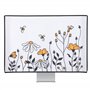 kwmobile Housse écran Ordinateur Compatible avec 27-28" Moniteur - Protection d'écran PC - Noir-Orange-Blanc