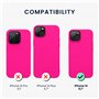 kwmobile Housse Compatible avec Apple iPhone 14 Coque - Coque de téléphone Fine avec Finition Douce - Rose Fluo