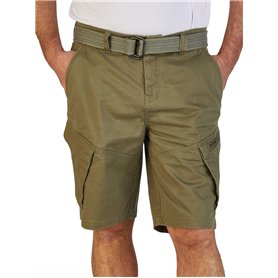 DENIMFY DFPhil Short cargo stretch pour homme avec ceinture Coupe droite Tailles S, M, L, XL, XXL, 3XL, 4XL, 5XL, Vert olive, 4X DENIMFY DFPhil Short cargo stretch pour homme avec ceinture Coupe droite Tailles S