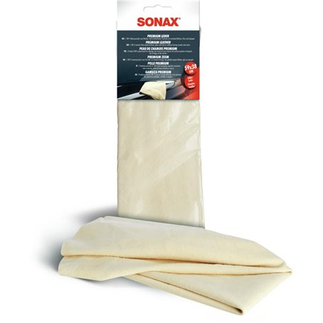 SONAX Peau de Chamois Premium (1 pièce) 100% Naturel pour Le séchage sans Traces et Rayures de Surfaces peintes et laquées