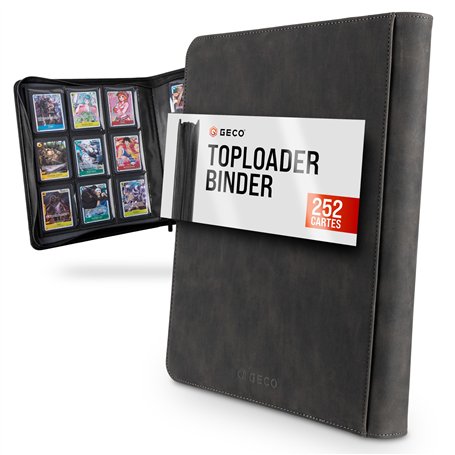 Toploader Binder - Album 9 poches Premium Toploader avec 252 compartiments pour Toploader standard 3''x4'' - Album de cartes à c