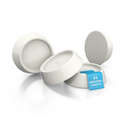 DL-pro Lot de 4 amortisseurs de vibrations ronds blancs universels pour machine à laver et sèche-linge