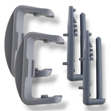 DL-pro Butée de rail de roulement Set 2x arrière 2x avant compatible avec Beko Blomberg Whirlpool Bauknecht Ikea Capuchon de rai