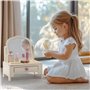 Navaris Coiffeuse Enfant Fille Garcon - Jouet en Bois avec Miroir et Accessoire de Coiffure Faux Maquillage pour Enfants Plus de