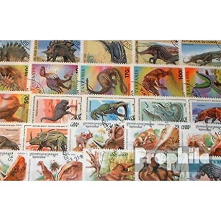 Motives 50 Divers Préhistoriques Animaux Timbres (Timbres pour Les collectionneurs) Amphibiens/Reptiles/Dinosaure