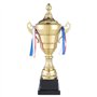 Trophée XXL en Gold avec couvercle 36 cm - Trophée Vainqueur Personnalisable