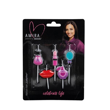 Amira powered by decocino Ladylike Lot de 5 bougies comprenant rouge à lèvres