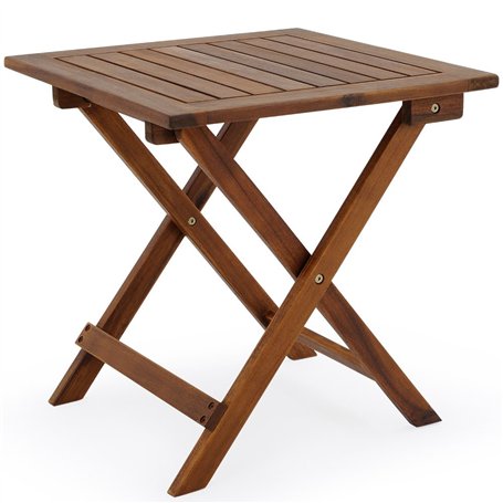 Deuba Table Basse Pliante en Bois d'acacia 46x46cm Table d'appoint Pliable pour Jardin terrasse Intérieur extérieur