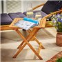 Deuba Table Basse Pliante en Bois d'acacia 46x46cm Table d'appoint Pliable pour Jardin terrasse Intérieur extérieur