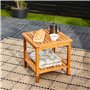 Table Basse de Jardin Washington en Bois d'acacia 45 x 45 cm Table d'appoint 2 Niveaux intérieur extérieur