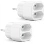 deleyCON 2 Pieces Multiprise Intérieur Câble Électrique Euro Adaptateur de Courant & Fiche Euro 2x Euro Femelle 2