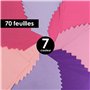 OfficeTree 70x Feuilles Papier Rose A4 130g - 7 Couleurs - Pour Bricoler, Plier & Imprimer - Cartonné Tons Roses - Feuilles Cart