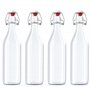 casavetro 6 x 1000 ML Swing Top Bouteilles en Verre vides Bouchon réutilisable Rechargeable-Joint en Caoutchouc Étanche pour Dom