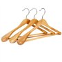 logei® 5 pièces. Cintres en bois avec barre pantalon antidérapante Qualité naturelle (5 pièces cintre avec larges bords pour les