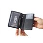 LEAS porte-cartes pour pièce d'identité, cuir véritable, noir Card-Collection''