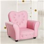 HOMCOM Canapé pour Enfants Fauteuil pour Enfants Princesse Minisofa pour Chambre d'enfant Canapé en Forme de cœur Rose L59 x l41