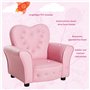 HOMCOM Canapé pour Enfants Fauteuil pour Enfants Princesse Minisofa pour Chambre d'enfant Canapé en Forme de cœur Rose L59 x l41