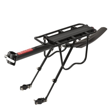 MidGard Porte-bagages de vélo pour tige de selle en alliage d'aluminium avec réflecteur réglable pour vélos de 24 à 29 pouces