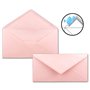 Lot de 25 enveloppes à lettre - Rose - DIN long - 110 x 220 mm (11 x 22 cm) - Fermeture humide sans fenêtre - Idéal pour cartes 