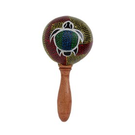 Maracas R1 en bois pour enfant Dessin tortue