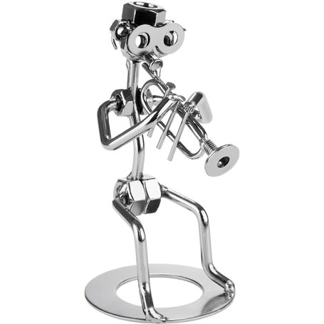 BRUBAKER Figurine en Écrous de Musicien avec Trompette - Artisanale en Métal - Décoration Cadeau pour Trompettiste et Passionnés