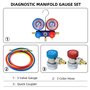 CCLIFE Recharge Climatisation Voiture，Manometre Climatisation Kit de Remplissage Gaz Clim Auto R134a Manifold Frigoriste R12 R22