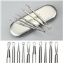com-four® Kit Extracteur de Points Noirs – Ensemble de 5 Outils en Acier Inoxydable pour Le Nettoyage du Visage, Blackhead Remov
