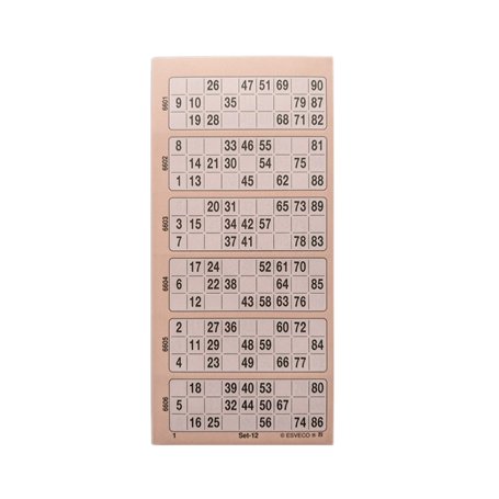 Ameisenkeks® Bloc de 600 tickets de bingo Système 15 sur 90 N° 10 Orange
