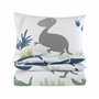 Parure de lit pour bébé et fille - 100 x 135 cm + 40 x 60 cm - 100 % coton renforcé - Fermeture éclair - Dinosaures - Multicolor