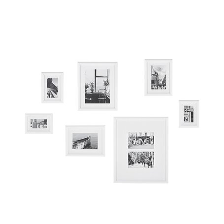 Collage de 7 photos encadrées Ziniare En MDF et Synthétique Blanc Pour Décoration Murale Intérieur Beliani