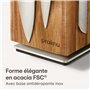 Praknu Bloc Couteaux Magnétique - 360° Rotatif Sans Couteaux FSC® Bois d'Acacia avec Espace pour Ustensiles de Cuisine - Aimant 