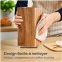 Praknu Bloc Couteaux Magnétique - 360° Rotatif Sans Couteaux FSC® Bois d'Acacia avec Espace pour Ustensiles de Cuisine - Aimant 