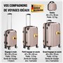 MONZANA® Set de 4 Valises Rose Doré avec Vanity-Case M/L/XL pèse-Bagages Cadenas Inclus Bagage Trolley à roulettes Voyage
