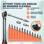 Monzana® Clé dynamométrique 1/4' 1-25 NM ±3% 18 pièces acier CV extension boîte de rangement vélo moto set complet clé de serrag
