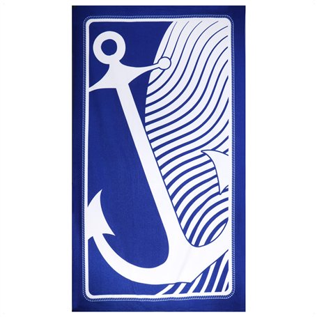 com-four® Drap de Bain avec Motif Ancre - Drap de Plage Maritime - Couverture de Bain pour la Plage