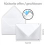 Lot de 50 enveloppes de condoléances blanches avec trait de deuil noir - Format DIN C6 - 114 x 162 mm - Collage humide sans fenê