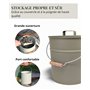 LIVLIG Seau en zinc avec couvercle - 12 l - Seau à cendres avec couvercle - Accessoire de cheminée - En tôle - Vert
