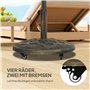Outsunny Pied de parasol en béton avec roulette, support de parasol rond, poids de parasol, support pour parasol de 34/38/48 mm 