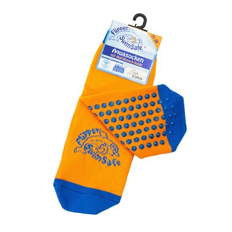Flipper Swimsafe 1054 - Chaussettes aquatiques avec semelle antidérapante en bleu-orange