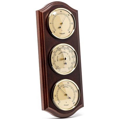 Fischer thermomètre baromètre acajou hygromètre