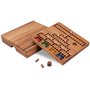 LOGOPLAY Blocage de voyage dans une boîte en bois - 18 cm x 18 cm - Jeu de dés - Jeu de stratégie - Jeu de société - Jeu de soci