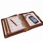 ALMADIH organiseur format A5 en cuir + calendrier 2025 + bloc-notes inclus, marron deluxe – Portefolio Porte documents Agenda pe