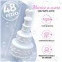 EinsSein 48x Bulles de Savon Mariage gâteau Box Blanc Bulle pour Flacon Deco Coeur champêtre Enfant Anniversaire Cadeau invites