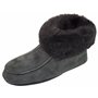 Naturasan Chaussons en laine d'agneau pour femme - Avec semelle en cuir - Doux et moelleux - Doublure en peau de mouton chaude -
