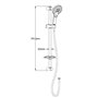 Pommeau de douche Slim Neo 5 avec barre de douche de 11 cm et 3 positions réglables pour pommeau de douche, pommeau de douche av
