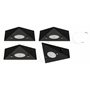 TRANGO 6740-45 Lot de 4 éclairage d'armoire de cuisine noir mat *COOK* encastrable - spot encastré avec module LED 4x 4