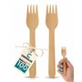 Lot de 100 fourchettes en bois jetables